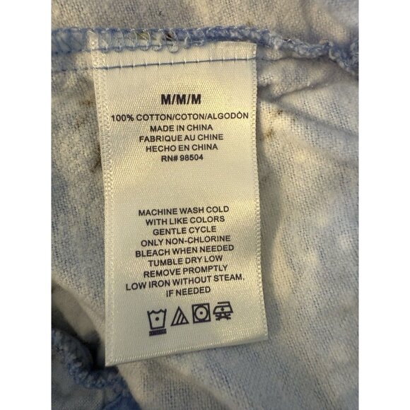 Vintage Lanz of Salzburg Pajama Set Blue Bird Flannel 2 Pc Set Modest Grandma M - Picture 9 of 9